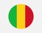 Mali Round Country Flag. Malian Circle National Flag