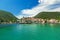 Mali Ston Town seen from the ship, Adriatic Sea, Croatia