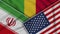 Mali United States of America Iran Flags Together Fabric Texture Illustration