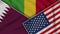 Mali United States of America Qatar Flags Together Fabric Texture Illustration