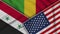 Mali United States of America Syria Flags Together Fabric Texture Illustration