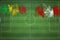 Mali vs Peru Soccer Match, national colors, national flags, soccer field, football game, Copy space