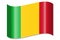 Mali - waving country flag, shadow