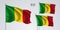 Mali waving flag set of vector illustration