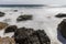 Malibu California Pacific Ocean Rocks with Motion Blur