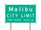 Malibu City Limit road sign