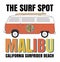 Malibu surf typography, t-shirt graphics, vectors