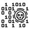 Malicious code icon, outline style