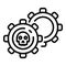 Malicious mechanism icon, outline style