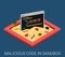 Malicious software application code flat vector technology