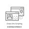 Malicious webpage icon. Cross site scripting hacker atack simple line vector illustration