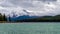 Maligne Lake in Jasper National Park with Mount Charlton