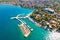 Malinska waterfront beaches and turquoise coastline view, Island of Krk