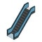 Mall escalator icon, isometric style