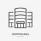 Mall line icon, vector pictogram of shopping center, store building. Supermarket illustration, sign for real estate rent
