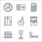 mall line icons. linear set. quality vector line set such as bench, parking, shelves, counter, bowling, elevator, pos, exit