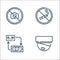 Mall line icons. linear set. quality vector line set such as cctv, payment, no smoking