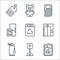 mall line icons. linear set. quality vector line set such as shopping list, parking, fire extinguisher, elevator, recycle bin,