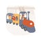 Mall train ride isolated cartoon vector illustration.