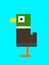 mallard with blue background pixel boxy minecraft cube shape