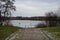 Mallards, moorhens, coots crawled out onto the shores of the lake in winter in search of food. Berlin, Germany