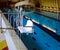 MALLNITZ, AUSTRIA - FEBRUARY 6, 2018: Swimming pool lift for disabled people in Tauernbad,  Mallnitz