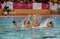 Mallorca local Synchronized swimming team practice wide