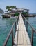 Mallorca, Spain - 11 July, 2023: Restaurant Illeta pier in Camp de Mar, Mallorca, Balearic Islands