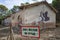Mallorca, Spain - 22 Oct, 2023: Warning signs on an abandoned military zone in rural Majorca