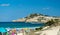 MALLORCA, SPAIN - Jul 17, 2020: Mallorca, Empty beach without no tourists because of covid-19 corona