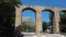 Mallorca, Spain. The panoramic and tourist road leading to the port of Sa Calobra. The arched structure of the aqueduct