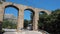 Mallorca, Spain. The panoramic and tourist road leading to the port of Sa Calobra. The arched structure of the aqueduct