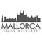 Mallorca Spain Skyline Silhouette Design City Vector Art Famous Buildings.