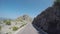 Mallorca, Spain. Time lapse of the panoramic and tourist road leading to the port of Sa Calobra. The famous tie knot road