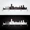 Malmo skyline and landmarks silhouette