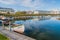 MALMO, SWEDEN - AUGUST 27, 2016: Piers and boats in Malmo, Swed