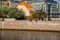 MALMO, SWEDEN: Beautiful scenery on the promenade of the bridge and buildings in city of Malmo