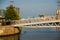 MALMO, SWEDEN: Beautiful scenery on the promenade of the bridge and buildings in city of Malmo