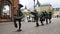 MALMO, SWEDEN - MAY 31, 2017: Optimistorkestern, The Optimists Orchestra are sculptures in bronze at Sodergatan street, created by