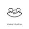 Malocclusion icon. Trendy modern flat linear vector Malocclusion