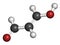 Malondialdehyde MDA, enol form molecule. Marker of oxidative stress and naturally produced during the lipid peroxidation of.