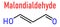 Malondialdehyde or MDA, enol form, molecule, skeletal chemical formula.