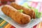 Malpua, crispy Indian pancake rolls for dessert or snack