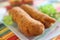 Malpua, crispy Indian pancake rolls for dessert or snack