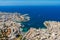 Malta aerial view. St. Julian`s or San Giljan, and Tas-Sliema cities. St. Julian`s bay, Balluta bay, Spinola bay.