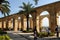 Malta: The arcades of the upper Baracca Garden in Valetta City