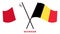 Malta and Belgium Flags Crossed And Waving Flat Style. Official Proportion. Correct Colors