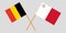 Malta and Belgium. The Maltese and  Belgian flags. Official colors. Correct proportion. Vector