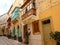 Malta - Birgu - Colorful  Ornate Closed Wooden Balconies