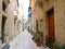 Malta - Birgu - Long Narrow Lanes paved with Limestone Setts